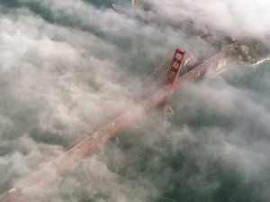 Flying over Golden Gate Bridge